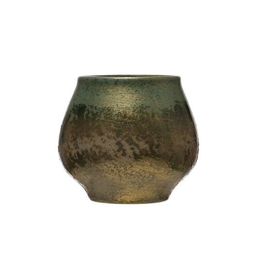 Stoneware Planter with Iridescent Glaze