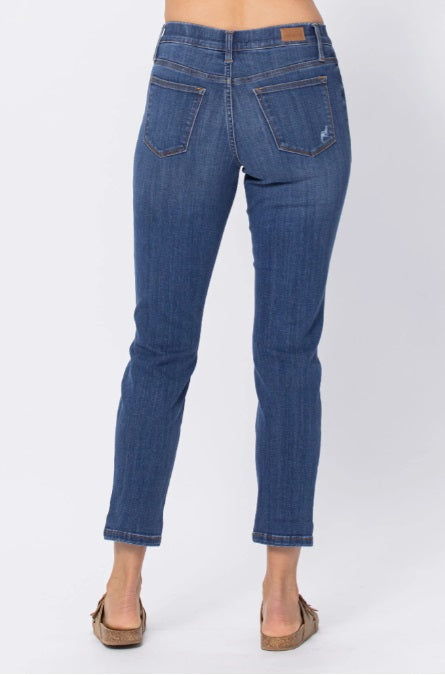 Mid-Rise | Boyfriend | Distressed Pull On Jegging