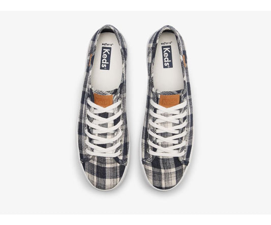 Kickstart Linen Navy Plaid