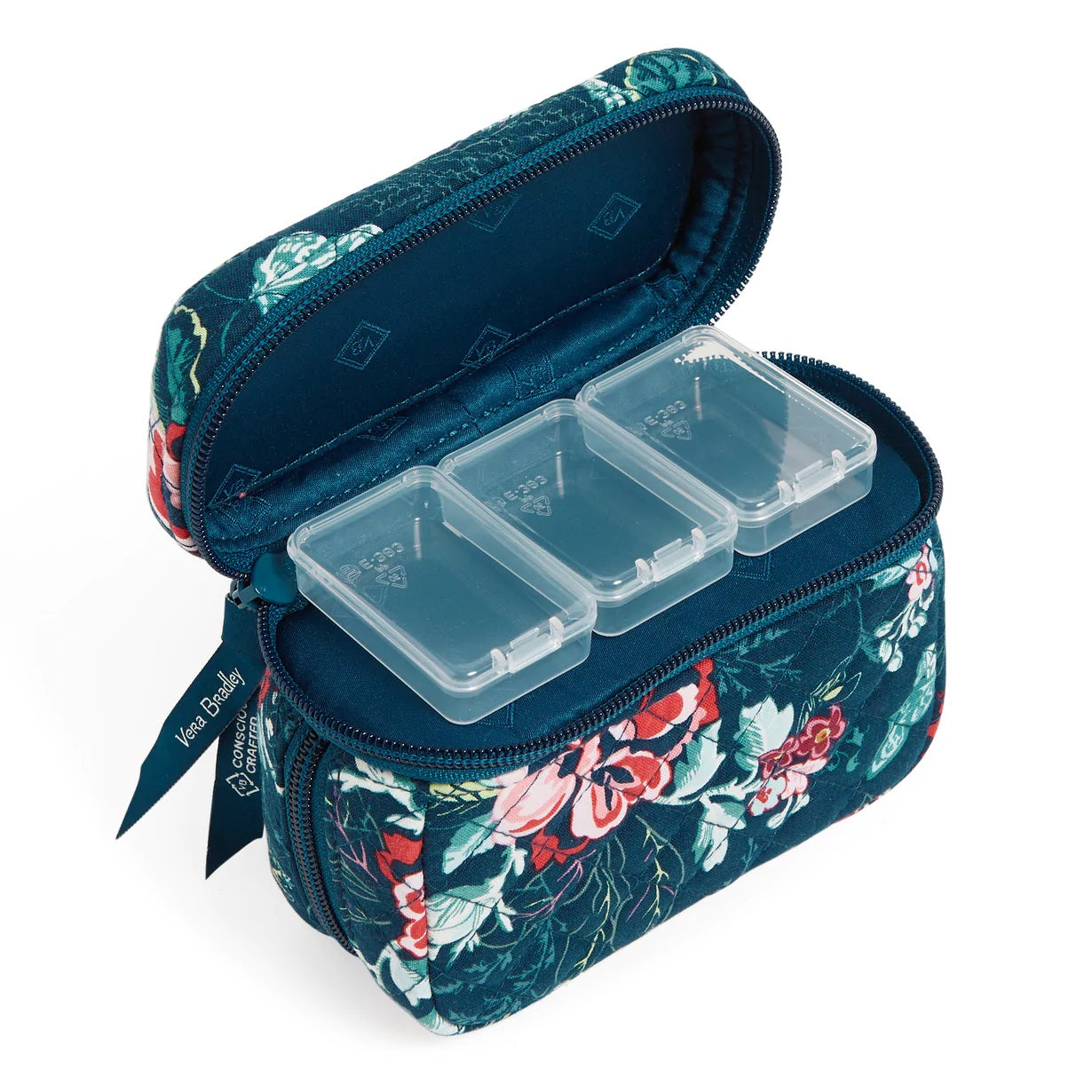 Deluxe Travel Pill Case | Rose Toile