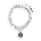 Wrapped In Prayer Layer Bracelet - Silver