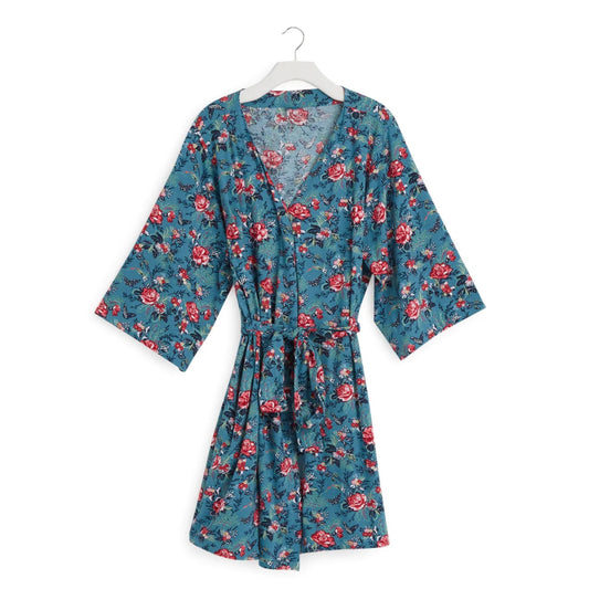 Knit Robe | Rose Toile Blue | 2X-3X