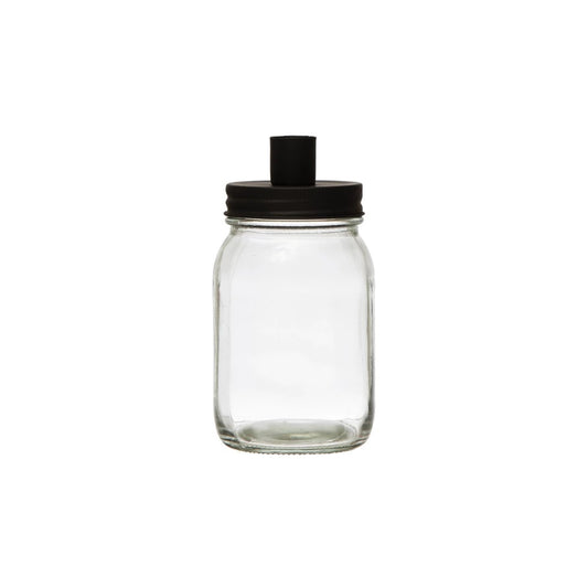 Glass Jar with Taper Holder