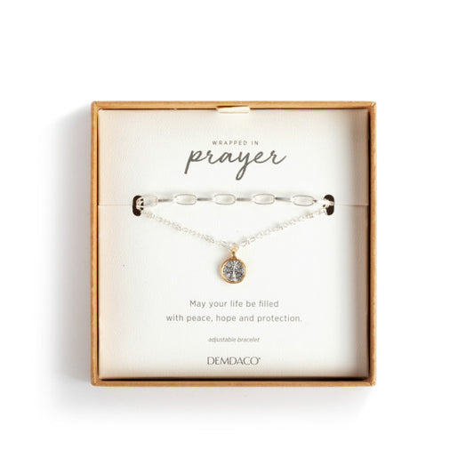 Wrapped In Prayer Layer Bracelet - Silver