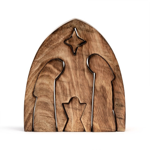 Silhouette Wood Nested Nativity