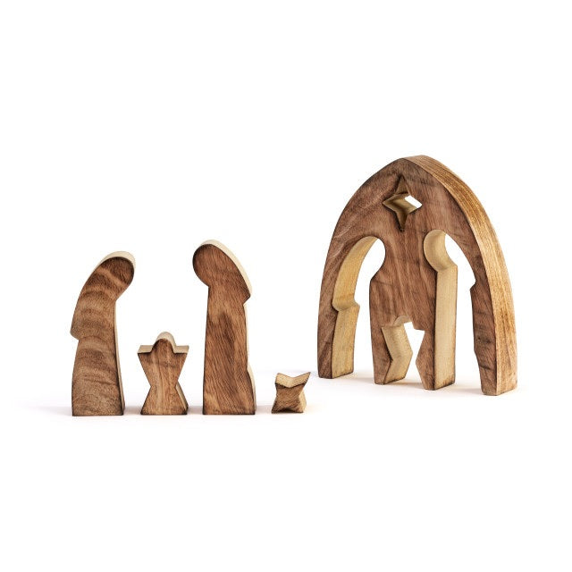 Silhouette Wood Nested Nativity