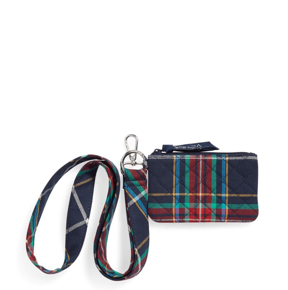 Zip ID Wide Lanyard | Tartan Plaid